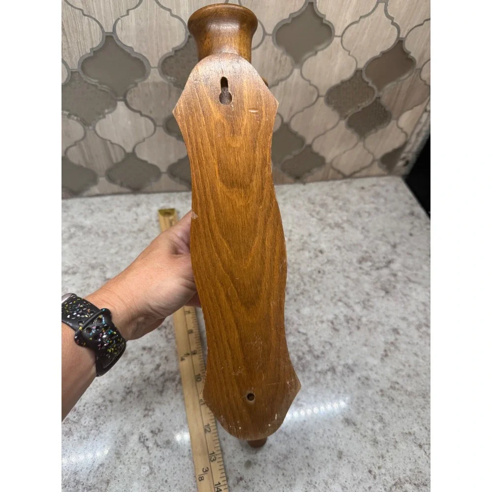 Vintage Wooden Wall Sconce Candle Holder Spindle Style Traditional Brown 16 Inch
